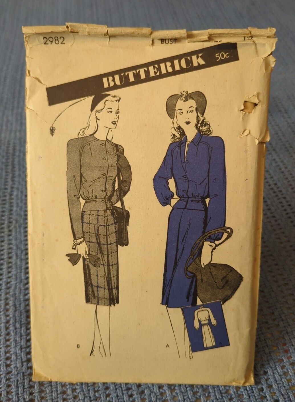 Vintage BUTTERICK Unprinted SEWING PATTERN #2982 ~ LUMBERJACKET SUIT