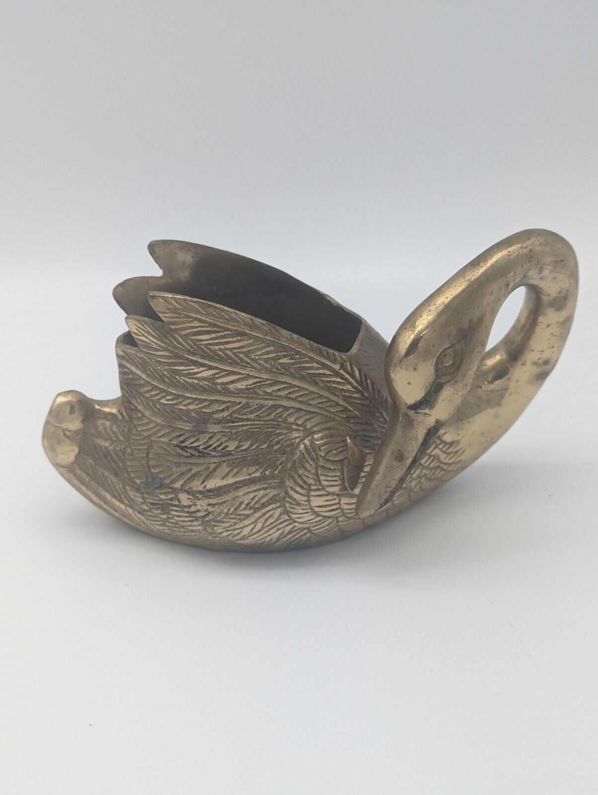 Vintage Decorative Brass Swan Made In Korea