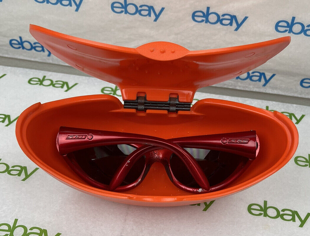 Retro 90's SPY OPTIC Eyewear Sun Glasses BRIGHT ORANGE Hard Plastic Storage Case