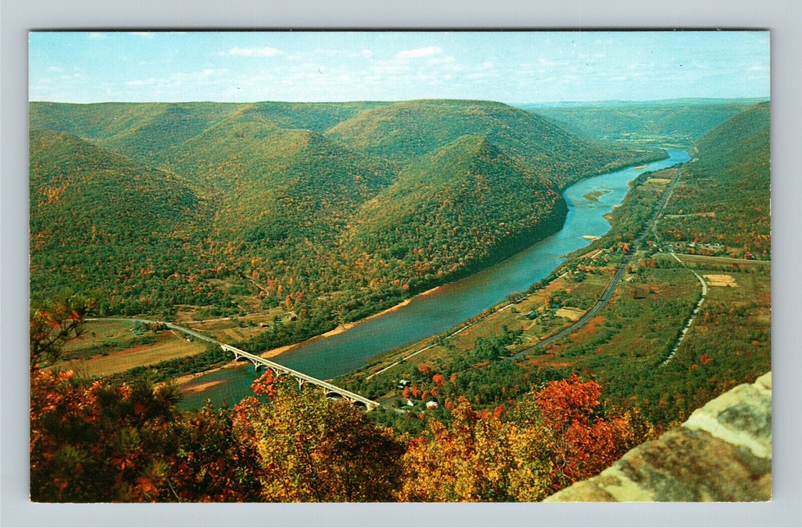 North Bend, Hyner Lookout Scenic Susquehanna River Vintage Pennsylvania Postcard