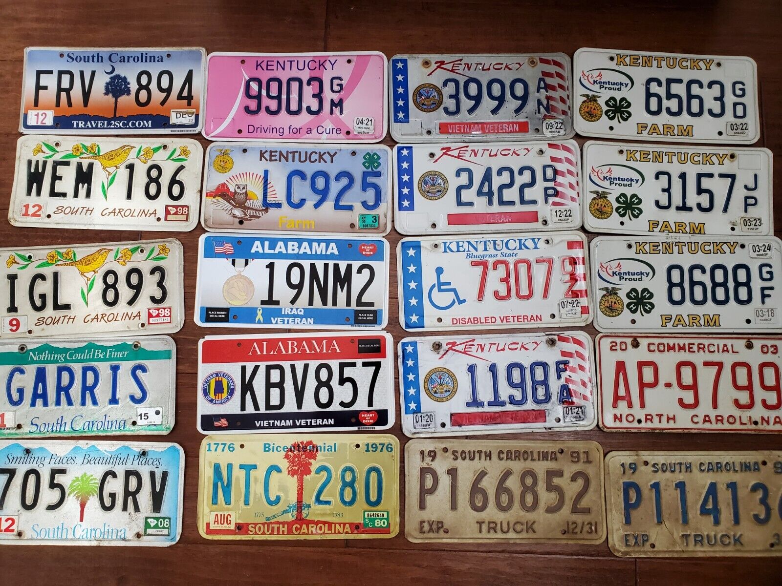 Large lot Of 20 License Plates 