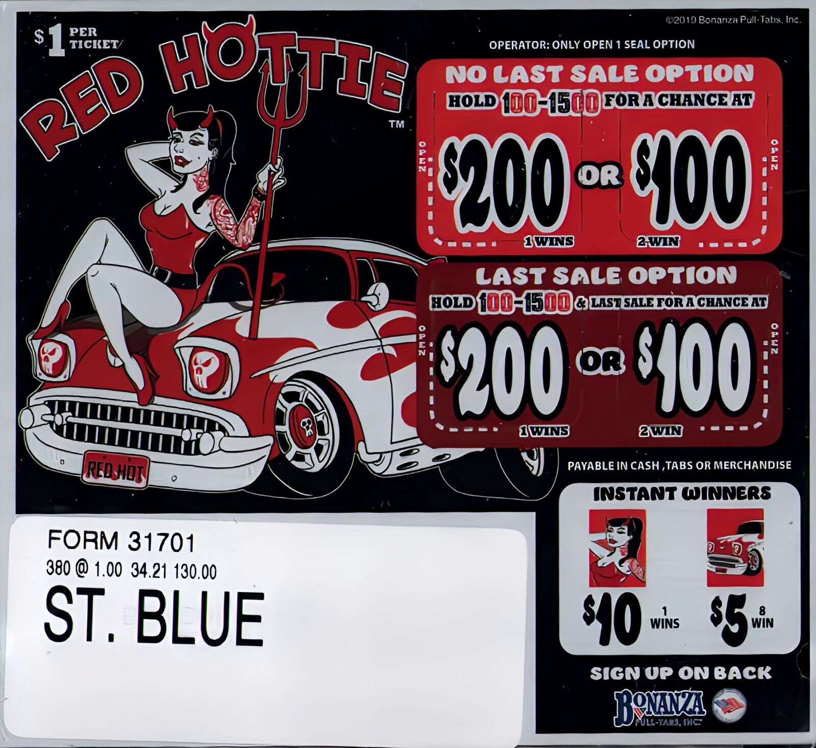 Hard Card Pull Tickets - 3 Pack Red Hottie