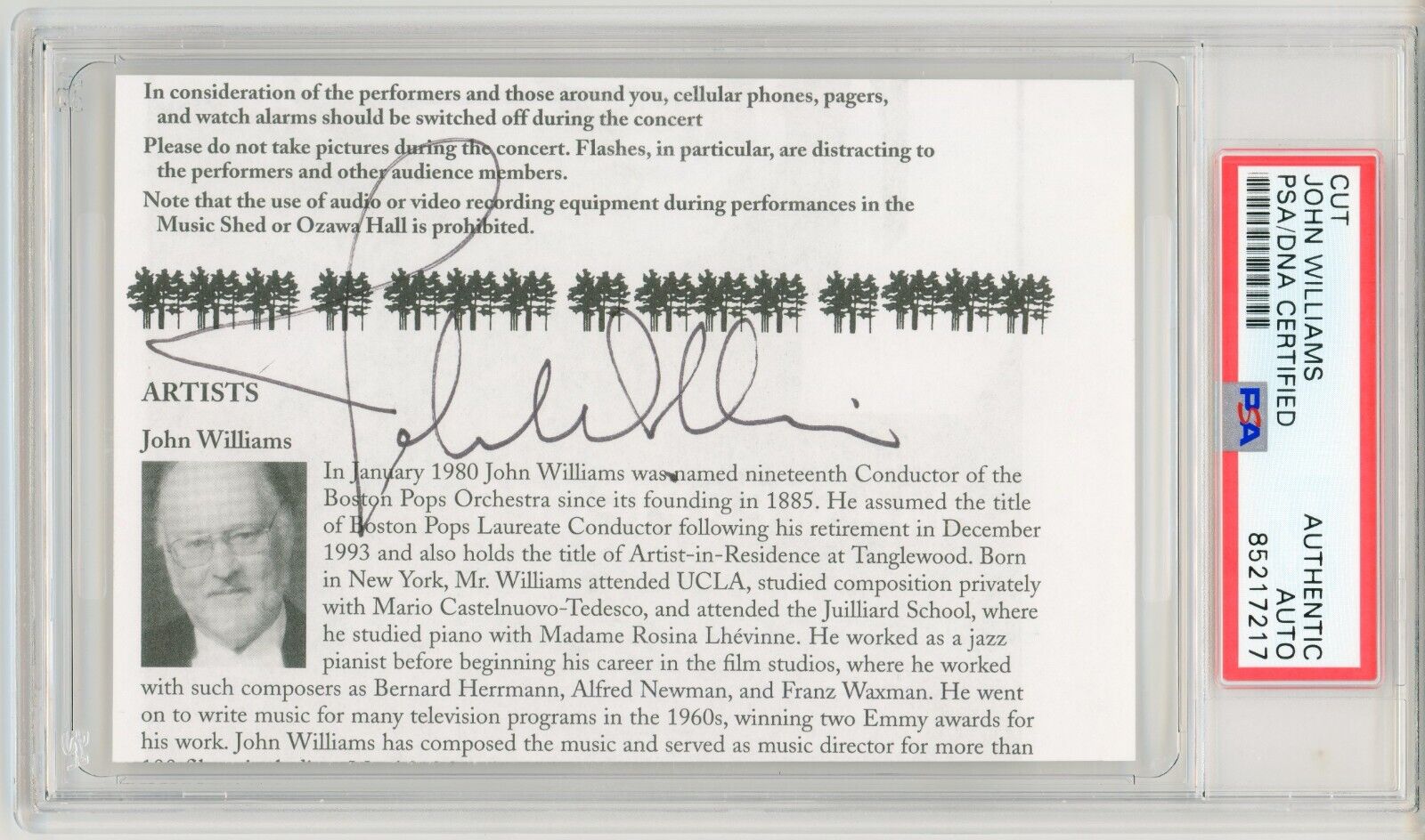 John Williams ~ Signed Autographed Authentic Signature Cut Star Wars ~ PSA DNA