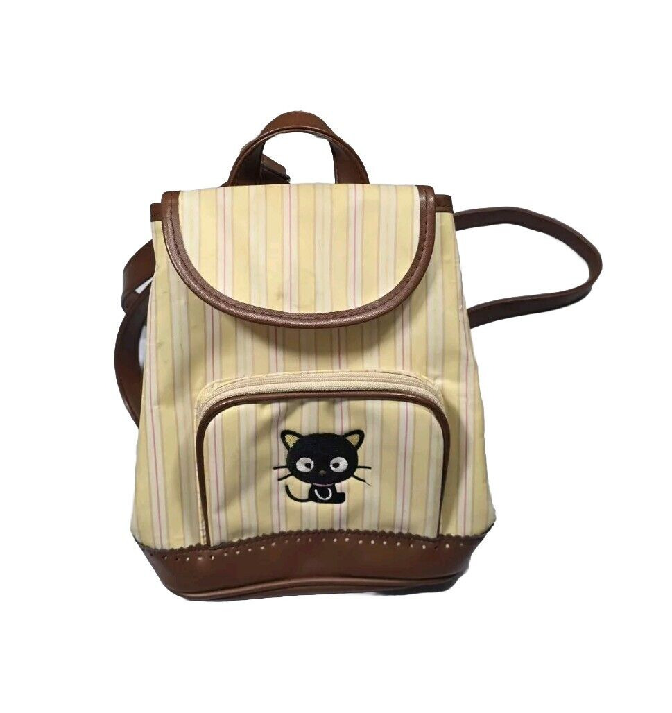 Vintage Sanrio 2001 Chococat Mini Striped Backpack with Adjustable Straps