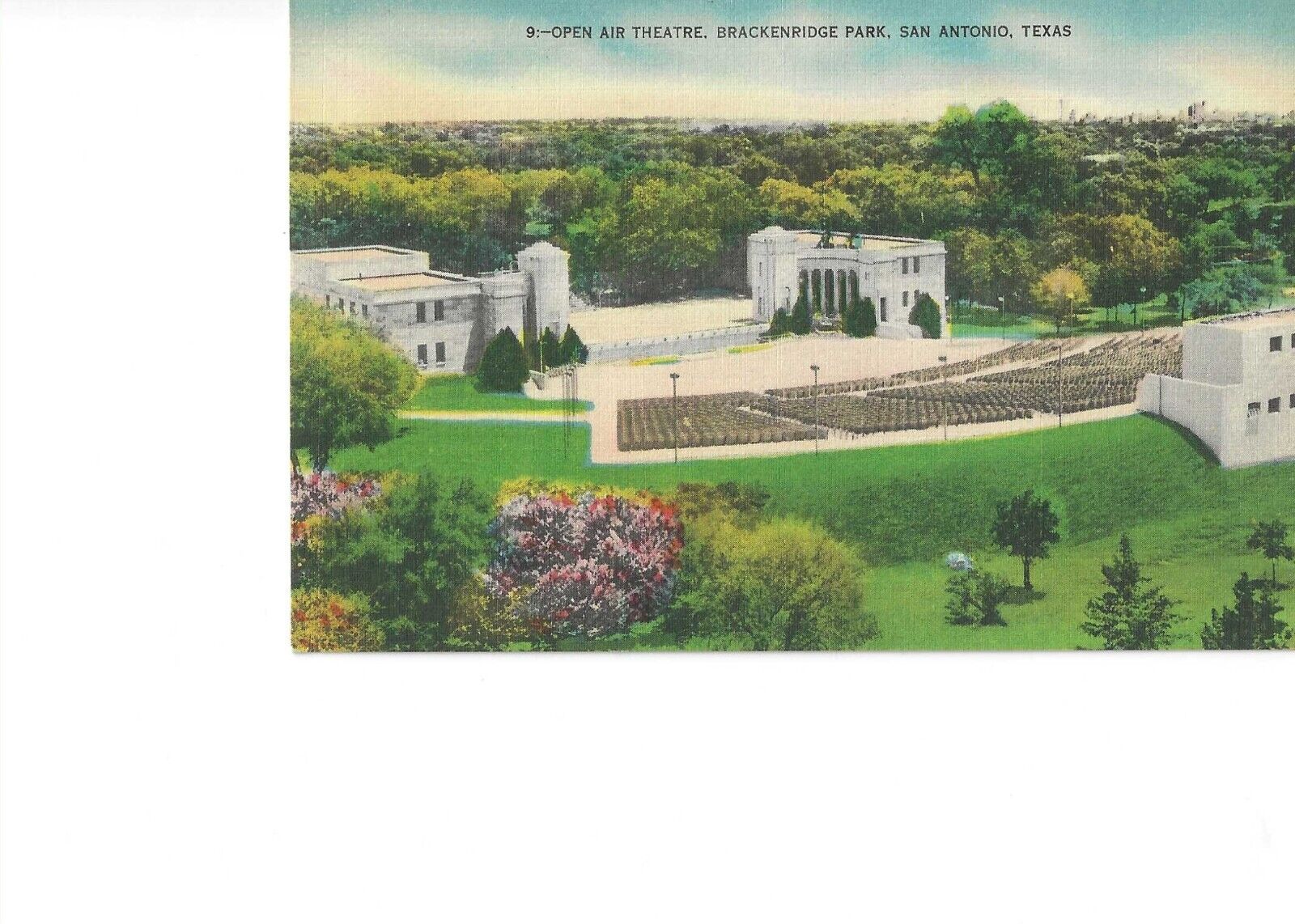 Vintage Unused Postcard San Antonio TX-Texas, Open Air Theater Brackenridge Park
