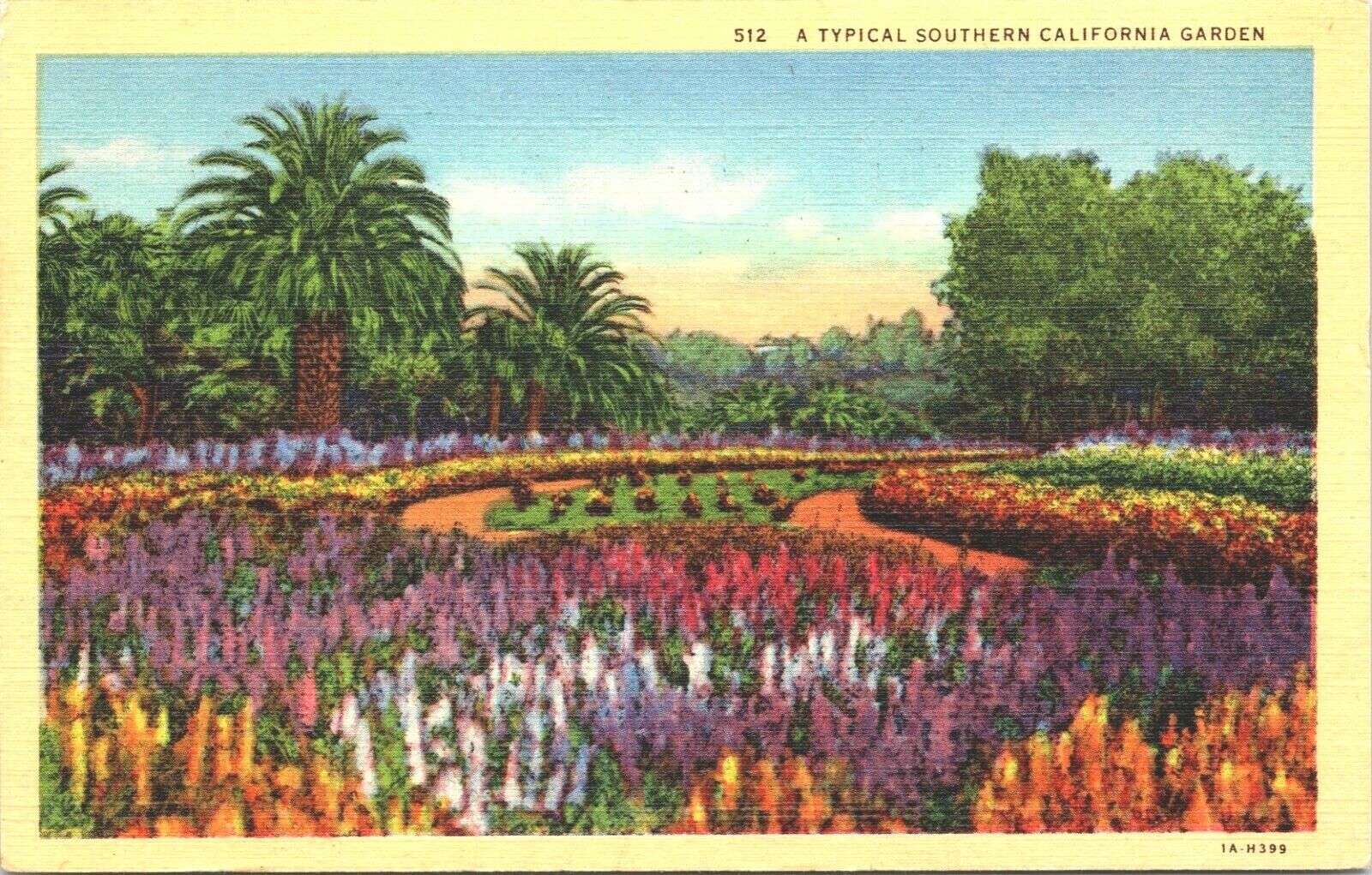Postcard A Typical Southern California Garden 1947