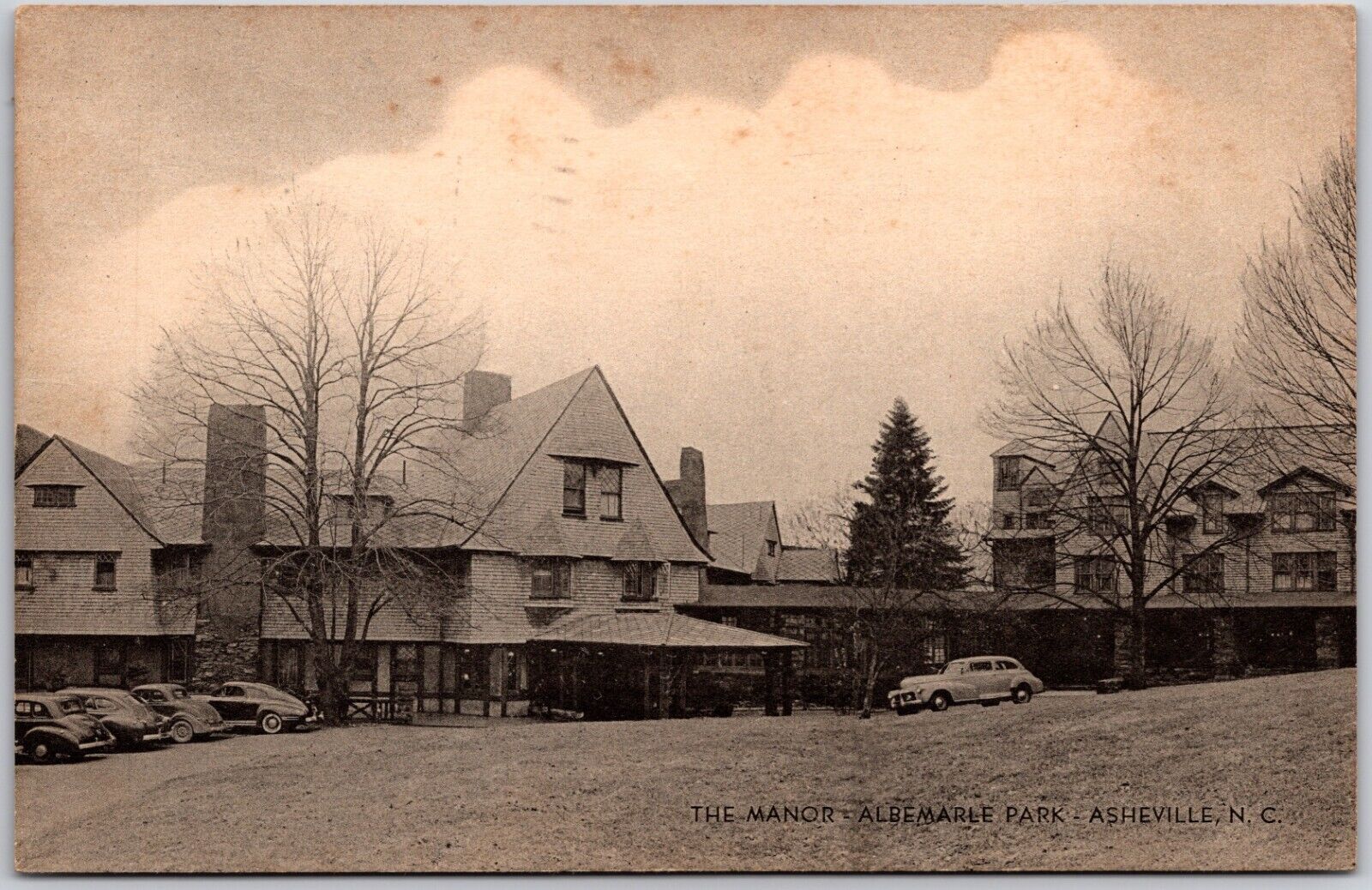 Asheville North Carolina Albemarle Park Manor  Postcard 1946