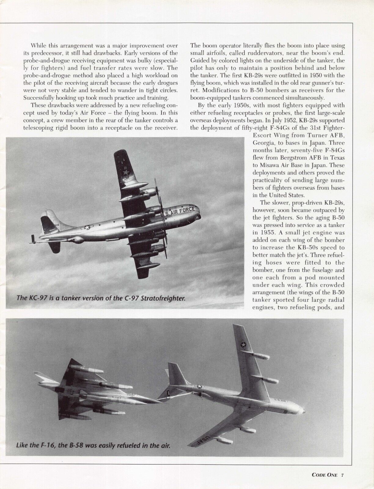 KC-97 Tanker B-58 Refuel USAF Boeing B-52 Bomber Stratofortress Vtg Mag Excerpt