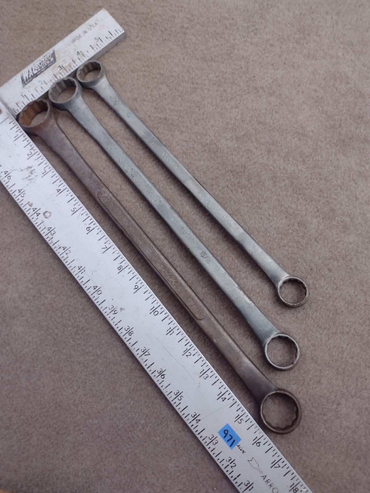Vintage USA Vlchek SAE Box Wrench Lot Set Double End Offset 12pt Standard  Tools