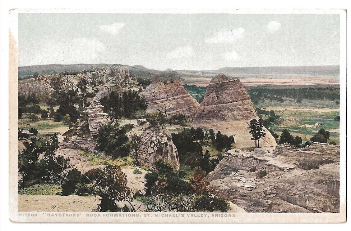 Fred Harvey, St. Michael's Valley Arizona c1915 Haystacks Rock Formations