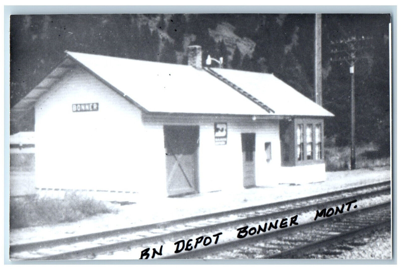 Bonner Montana MT Postcard BN Depot c1950's Unposted Vintage RPPC Photo