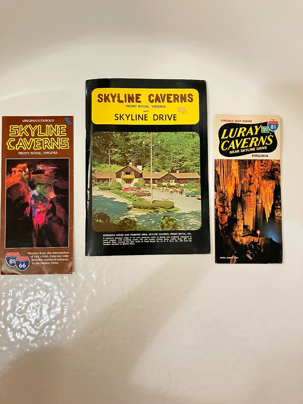 Vtg Brochures 3 Total Skyline Caverns and Laray Caverns 1986 Virginia