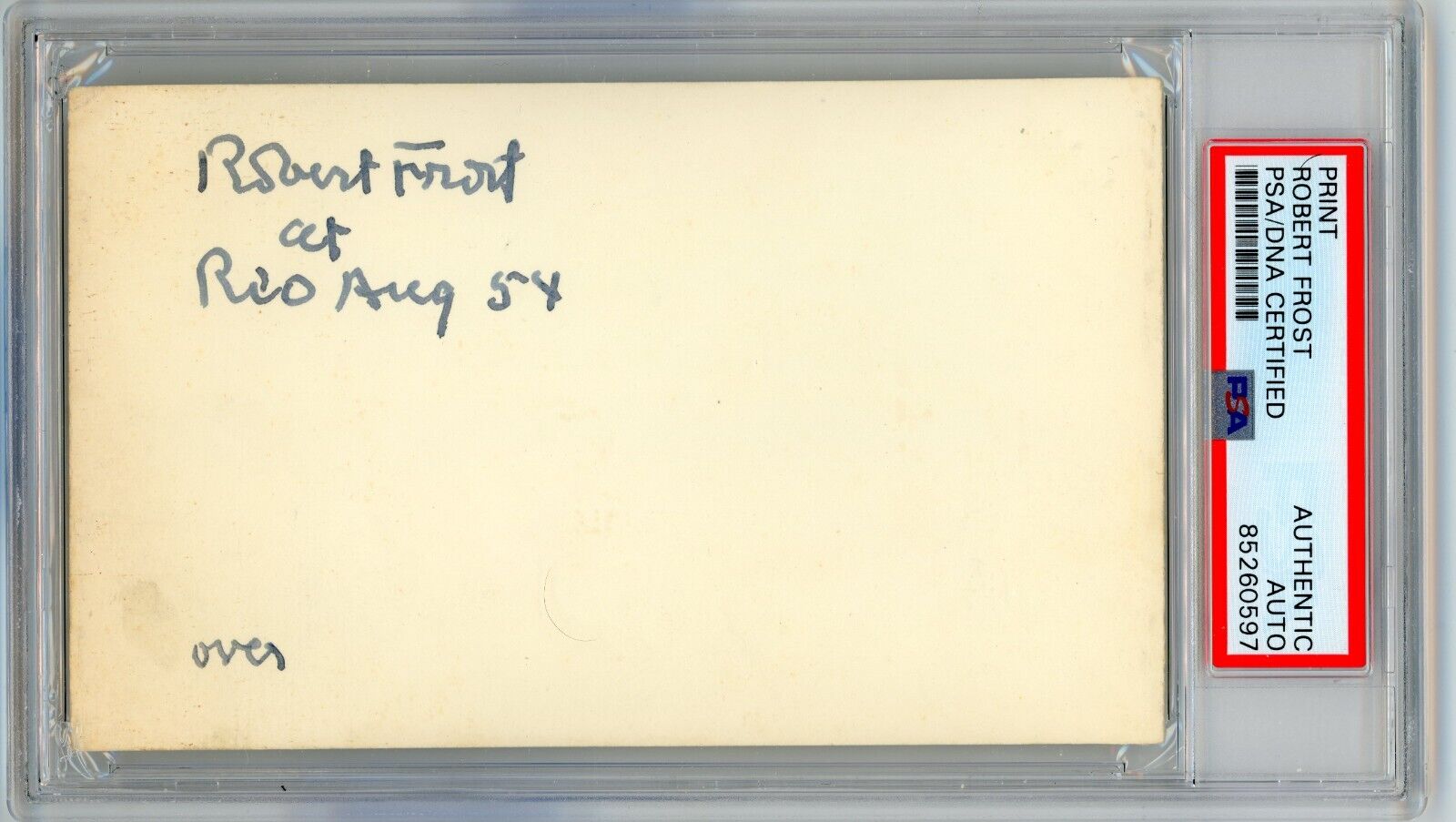 Robert Frost ~ Signed Autographed Postcard from Rio de Janeiro ~ PSA DNA Encased