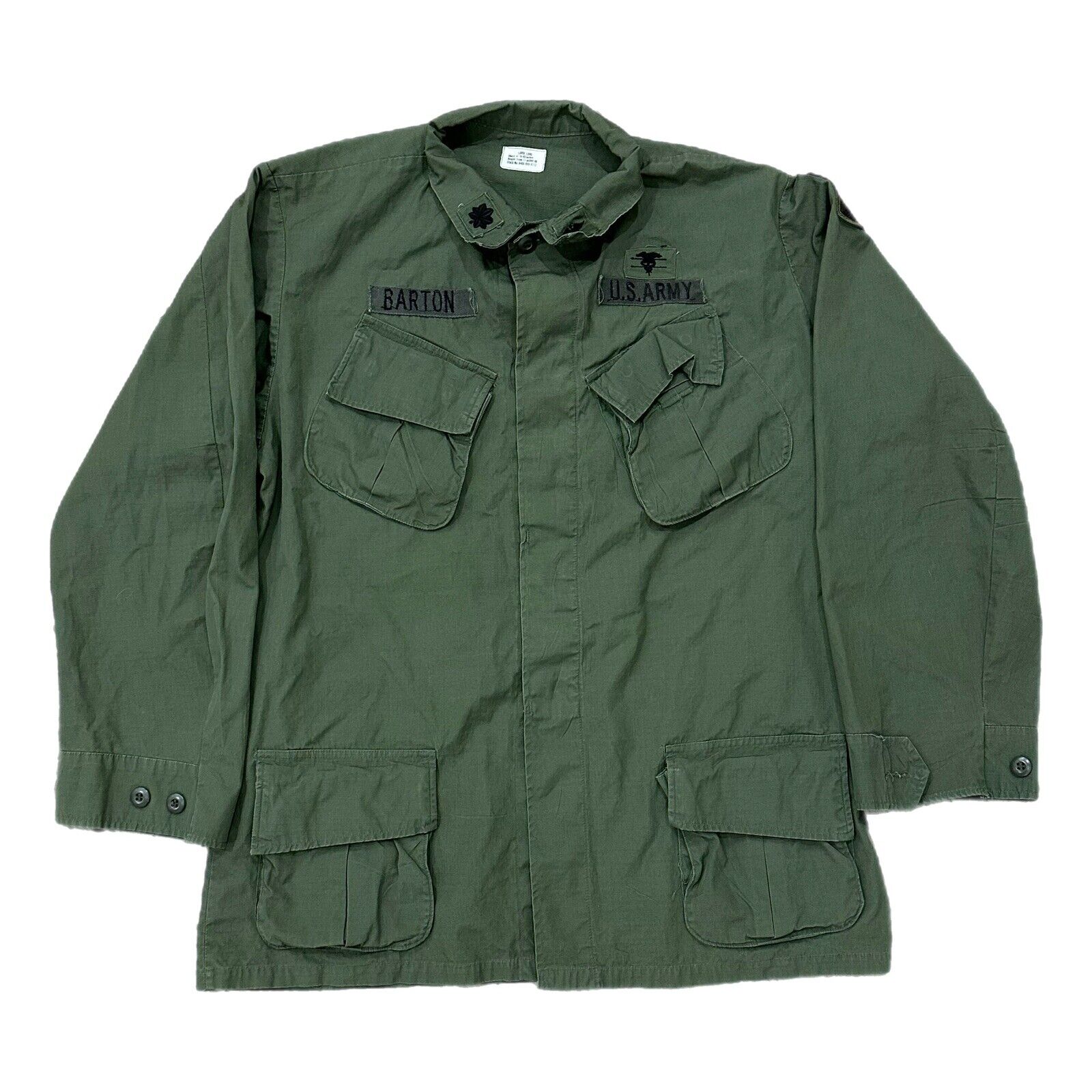 Vintage Military Jacket Mens L Rip Stop Poplin OG 107 Vietnam Slant Pockets