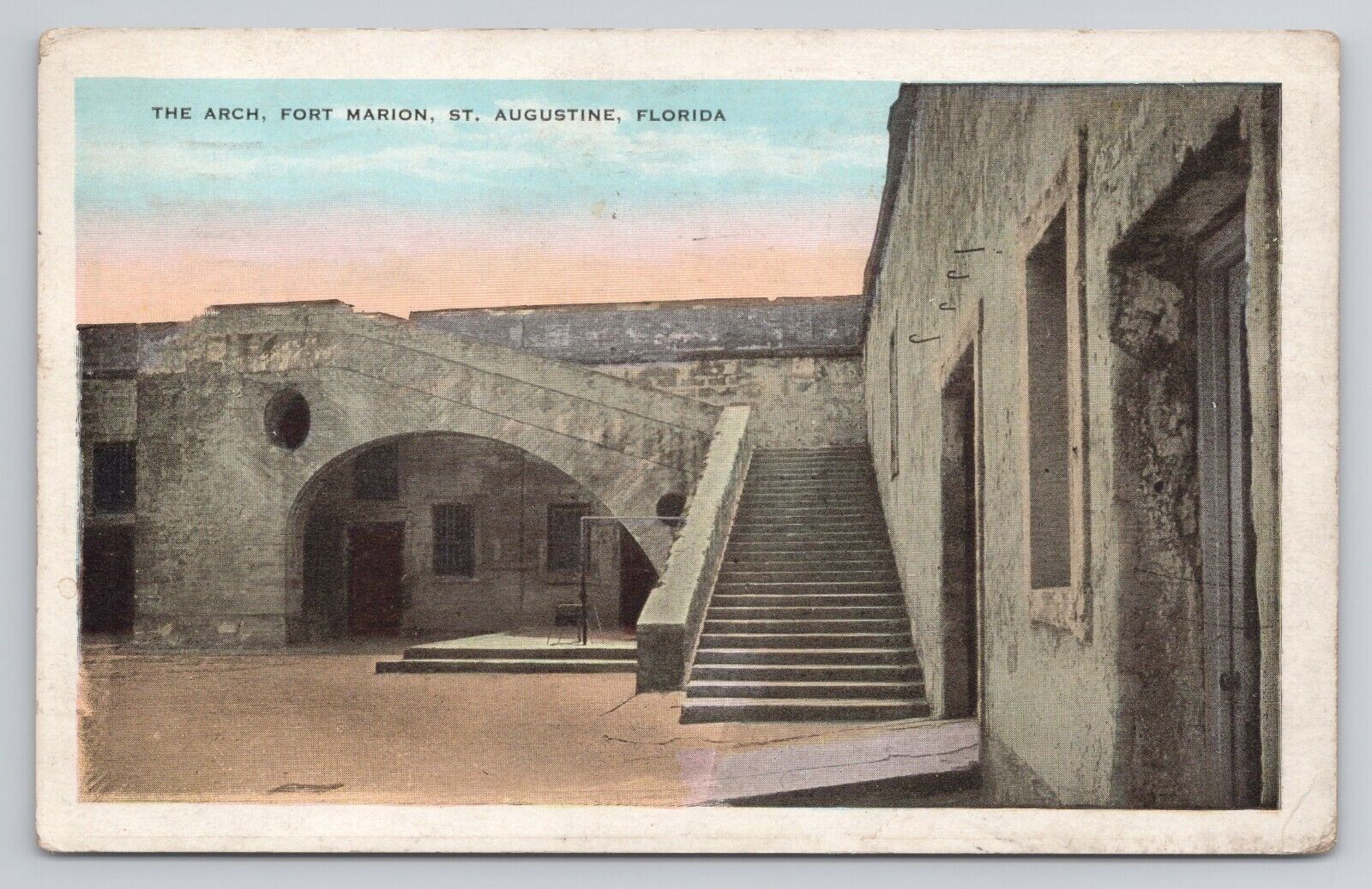 Postcard The Arch Fort Marion Saint Augustine Florida 1930