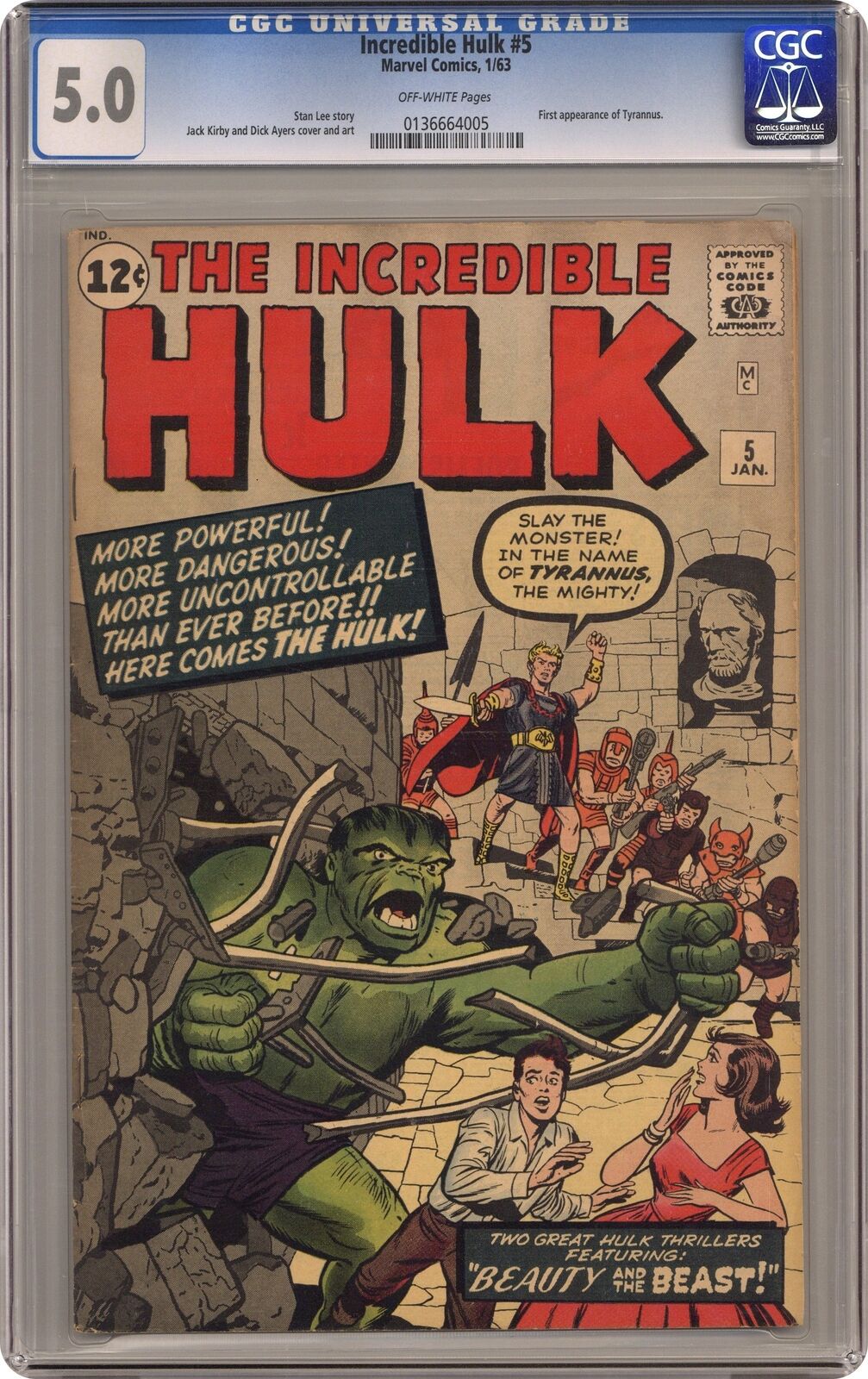 Incredible Hulk #5 CGC 5.0 1963 0136664005