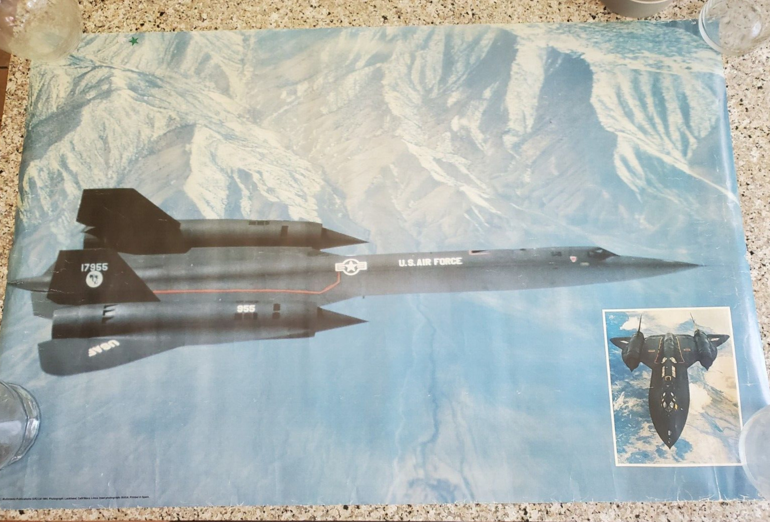 SR-71 Blackbird Rare Vintage 1985 Poster Military Air Force Plane Stealth Jet