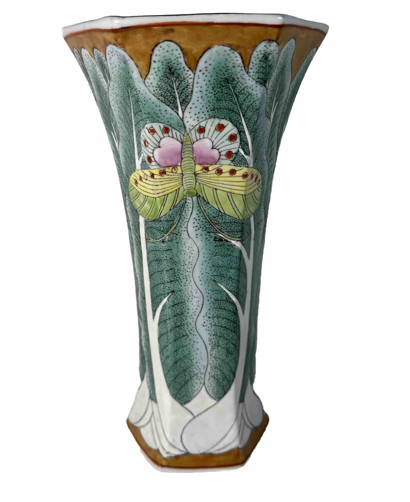 ANDREA BY SADEK Porcelain Chinoiserie Butterfly Vase