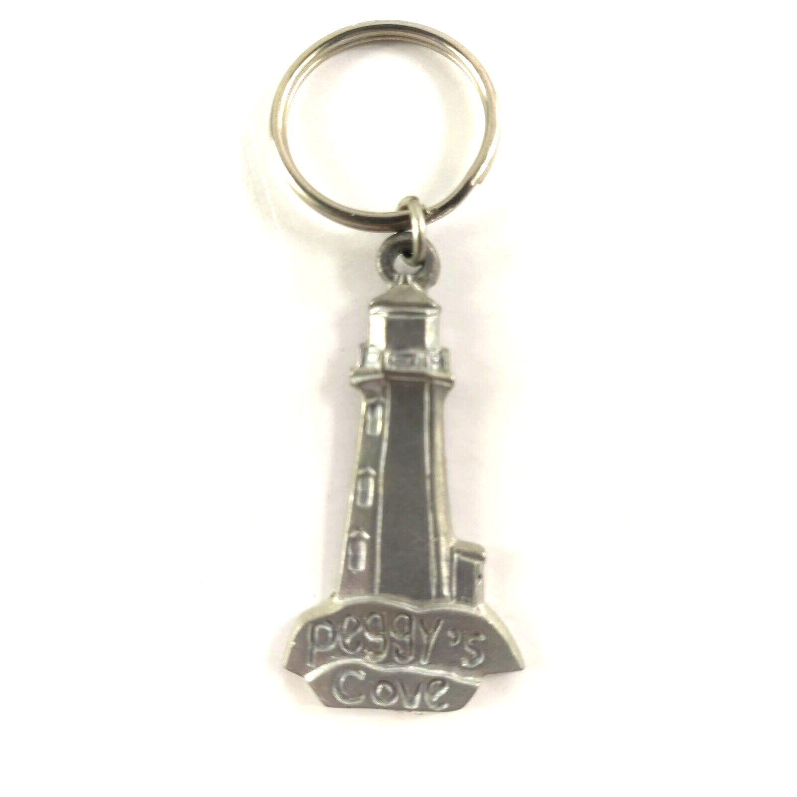 Peggy\'s Cove Light House Keychain 1998 Pewter