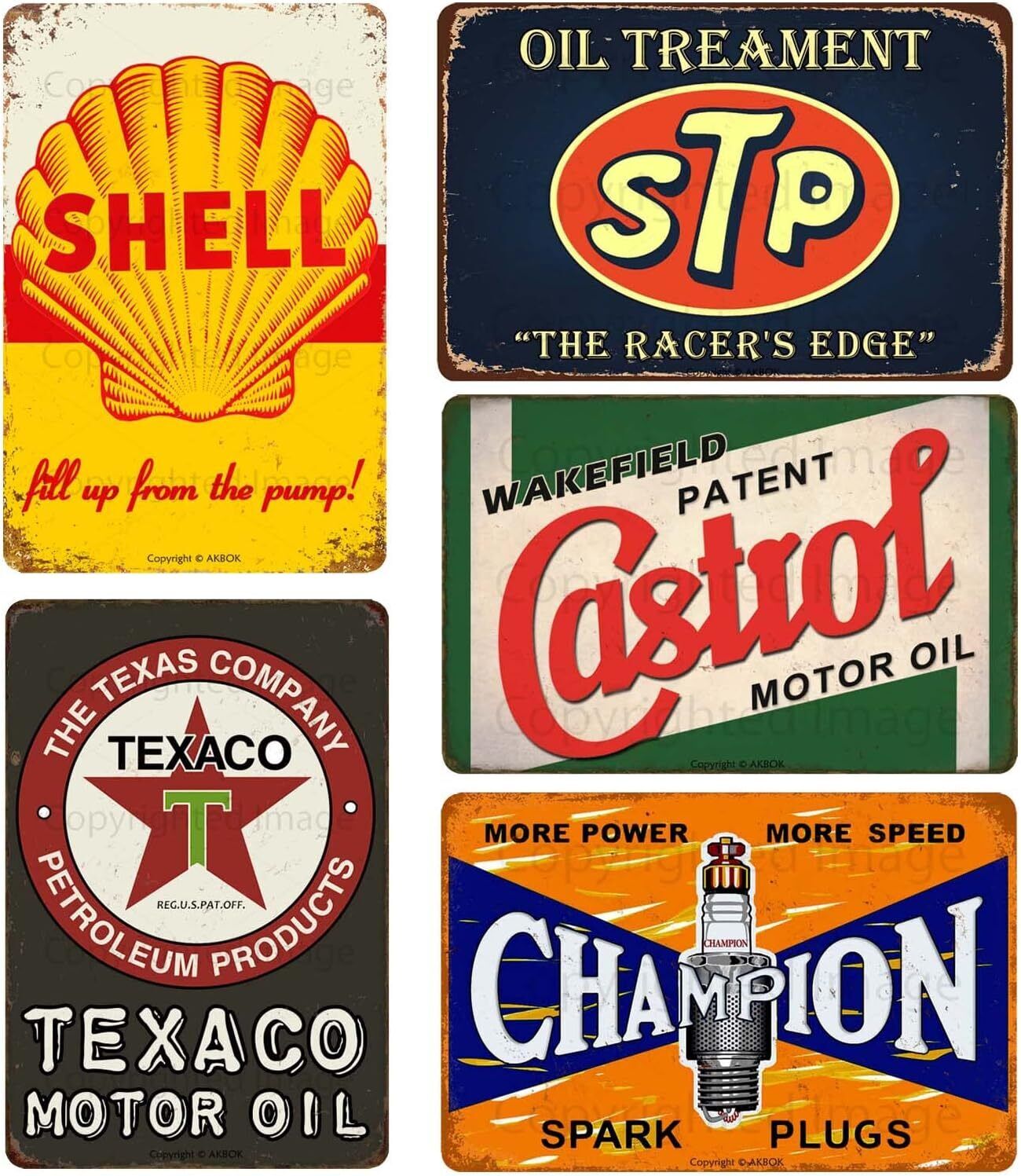 Vintage Auto Motorcycle Oil Gasoline Metal Tin Signs Retro Garage Metal Signs Ol