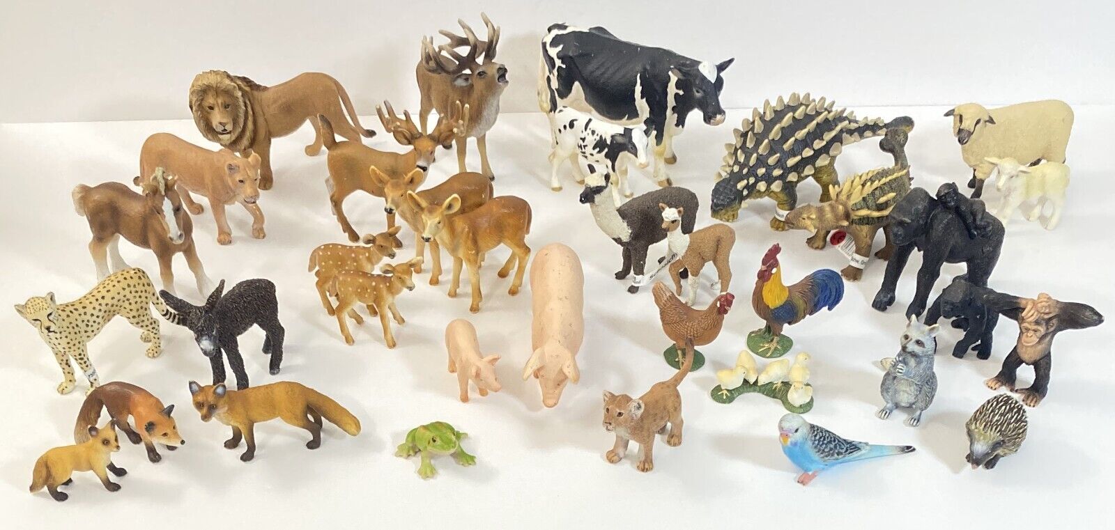 Schleich Safari Ltd. Huge Lot Of 35 Animals Wild Zoo Farm New and Gently Used