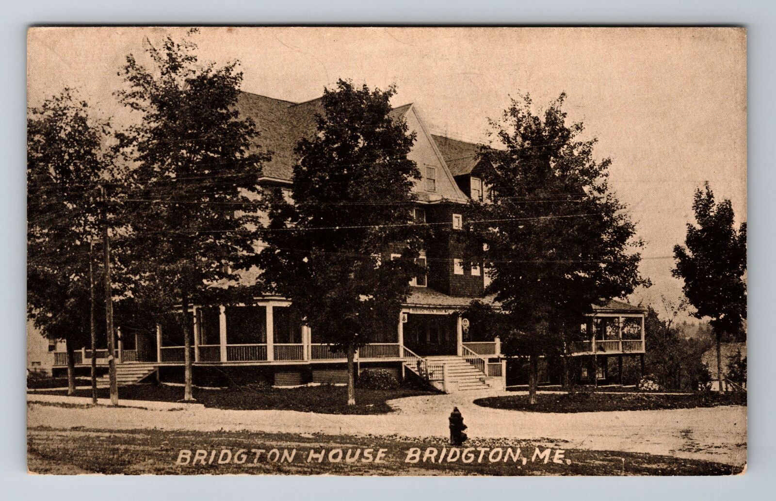 Bridgeton ME-Maine, Bridgton House, Antique Vintage Souvenir Postcard