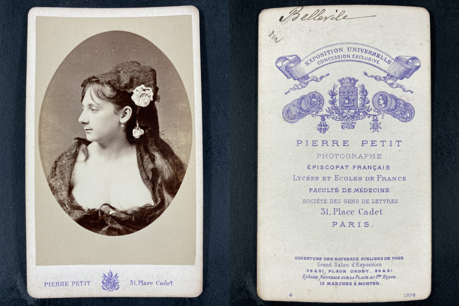 Pierre Petit, Paris, Madame Belleville, Vintage Comedian CDV Albumen Print C
