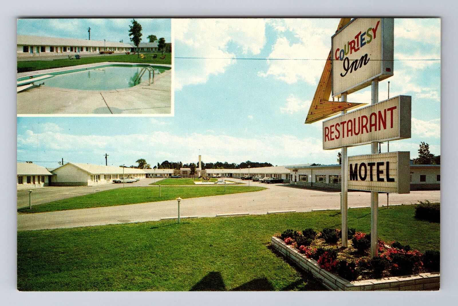 Marion OH-Ohio, Courtesy Inn Motel, Advertising, Antique, Vintage Postcard