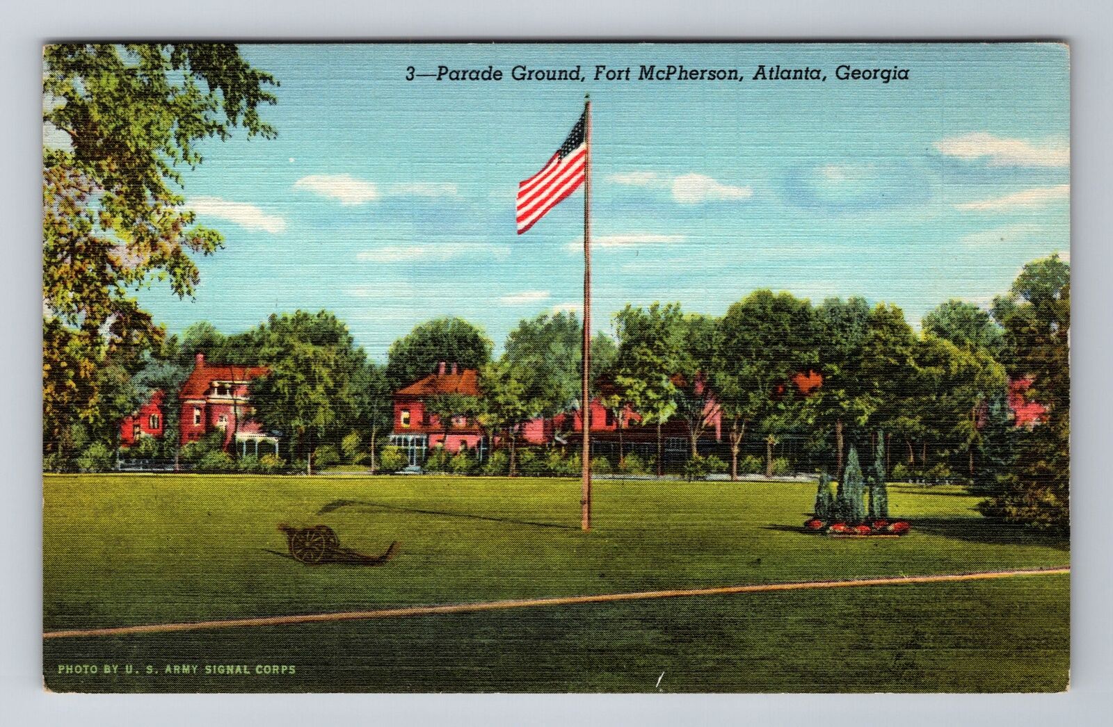Atlanta GA-Georgia, Parade Ground Fort McPherson, Antique Vintage Postcard