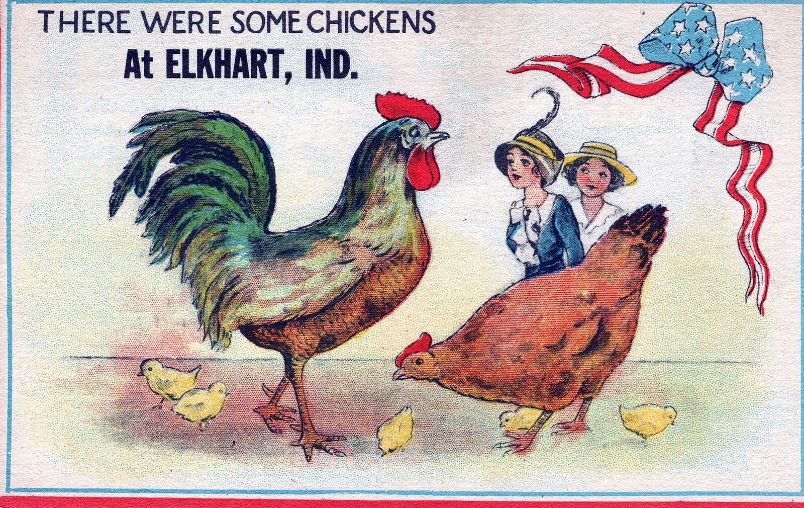 ELKHART IN - There Were Some Chickens At Elkhart Postcard