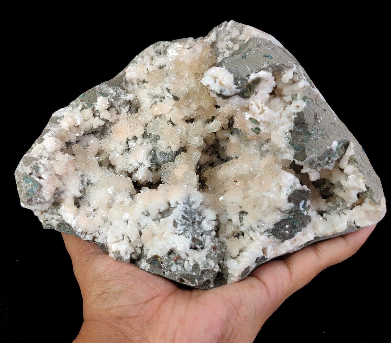 5.4 LB World Class Big Natural Shine Heulandites & Stilbites In Geode - India