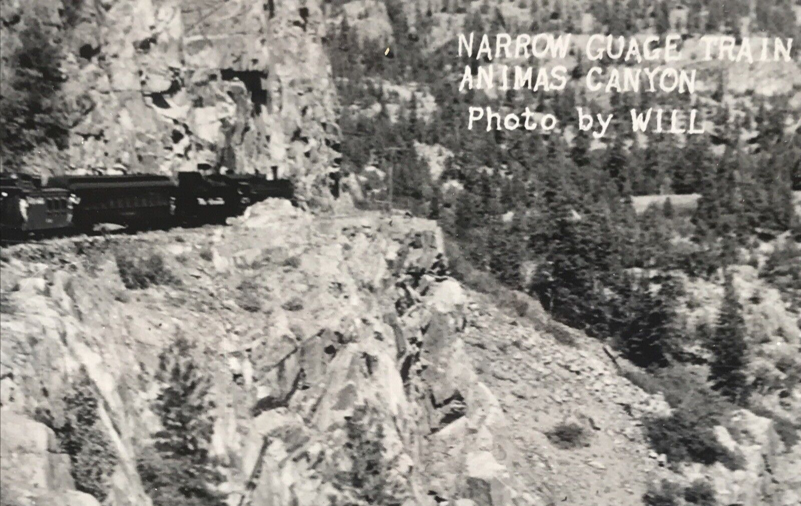 RPPC D&SNG Durango & Silverton Narrow Gauge Railroad Animas Canyon CO Postcard