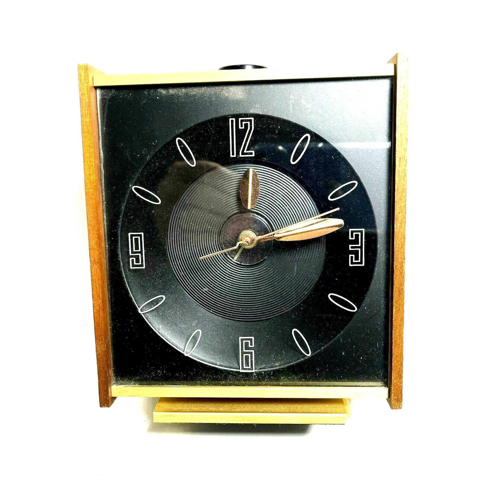 Vintage High Times Ceiling  Clock Modern Alarm Copper Hands Black Face 1960\'s 