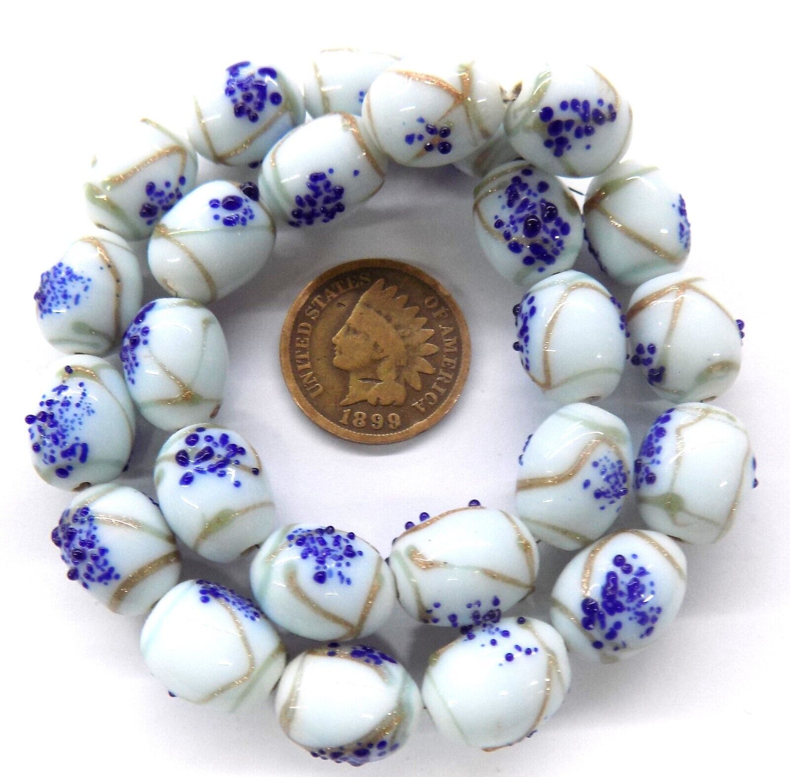 25 Vintage Fancy Lampwork Trade Beads African L710 Venetian Style