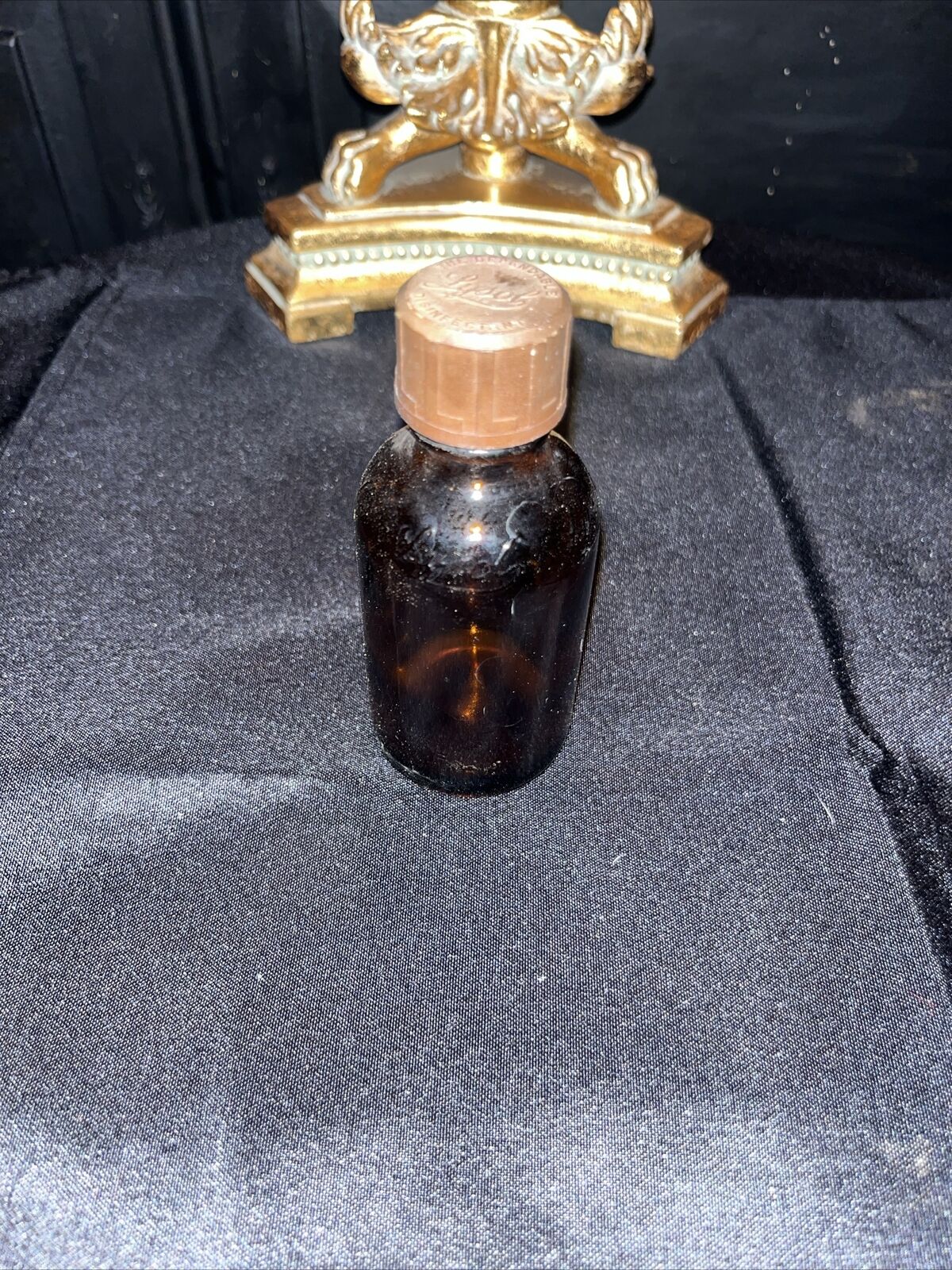 Vintage 1950s Amber Glass Bottle of Lysol Brand Disinfectant w/Label 6oz