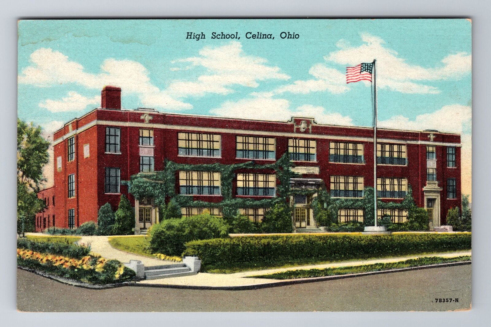 Celina OH-Ohio, High School, Antique Vintage Souvenir Postcard