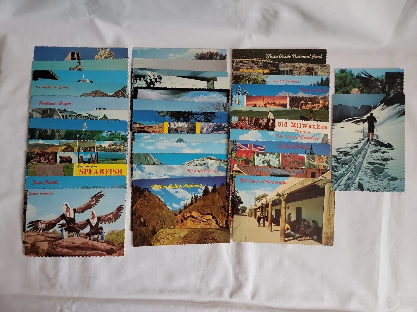 Vintage Lot Of 40 Postcards Wyoming Hawaii Oregon Florida Michigan Arizona 