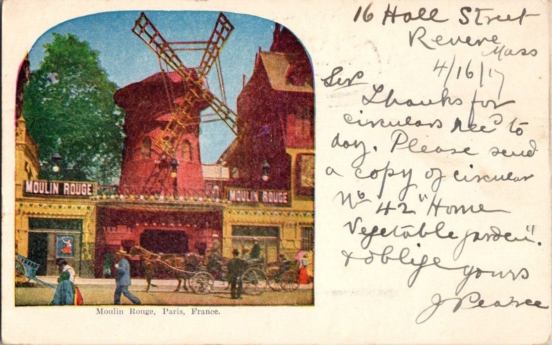 1917 Moulin Rouge Paris France postcard a67