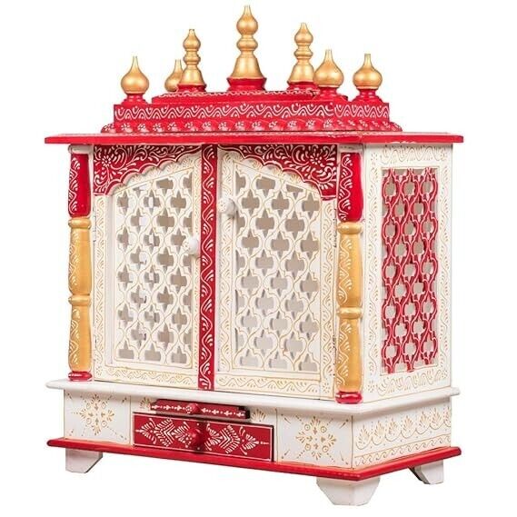 Handcrafted Wooden Temple Mandir Pooja Ghar Mandap For Worship Home Decor Art