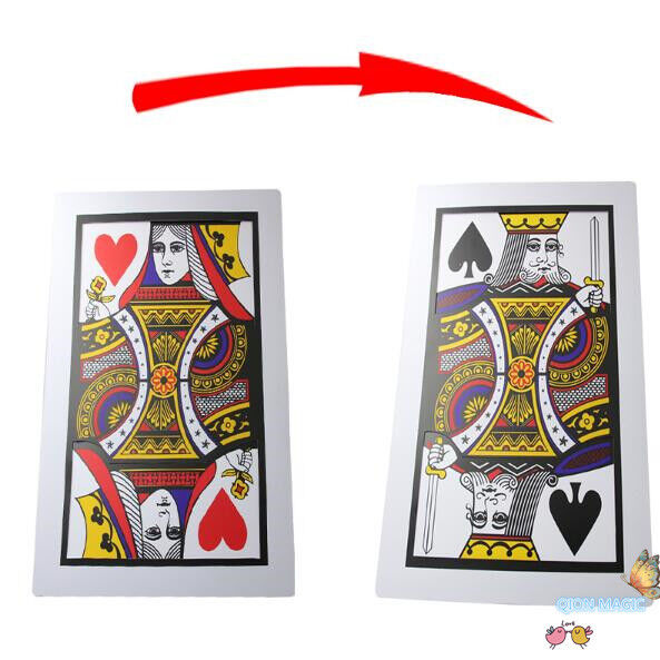 3pcs/lot Big Size PVC Three Card Monte(Q, K)(30*45cm),Magic Trick,Stage Magic