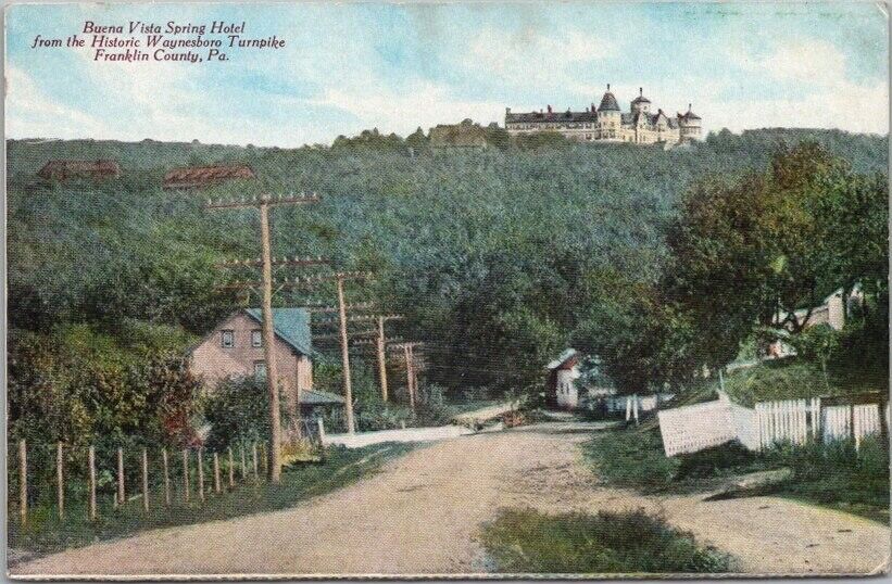 1910s Washington Township, Pennsylvania Postcard BUENA VISTA SPRING HOTEL Unused