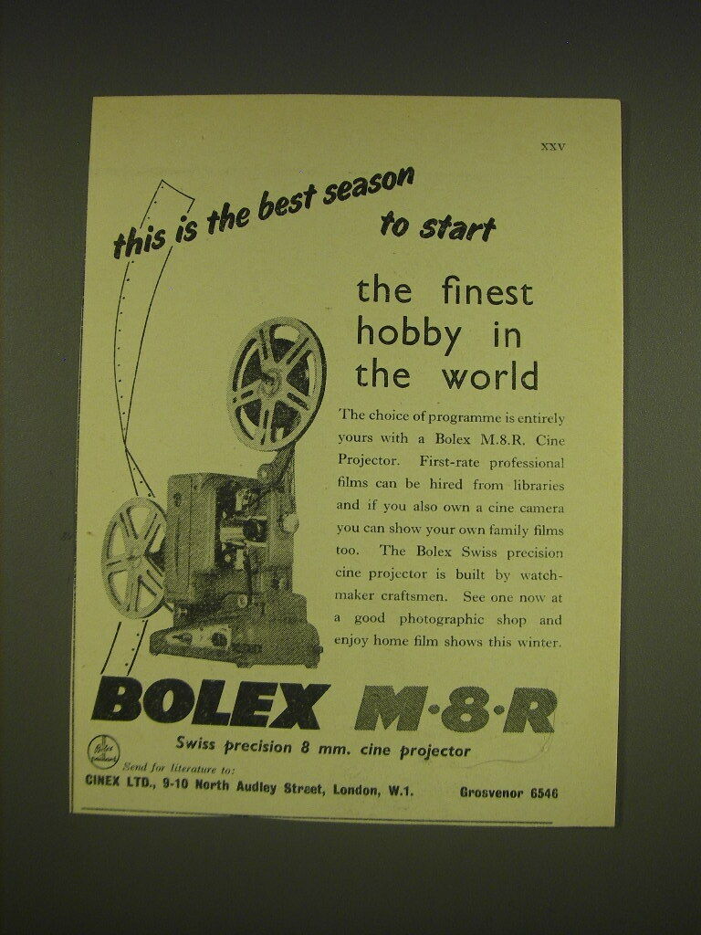 1955 Bolex M8R Projector Ad - This is the best season to start the finest hobby
