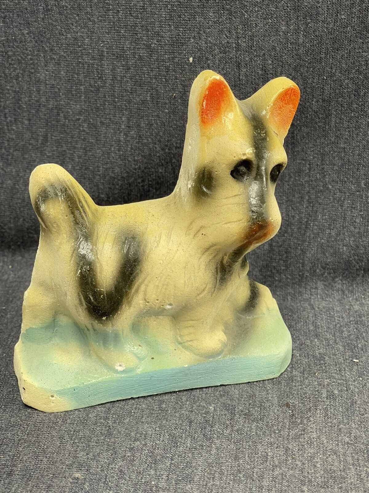 Vintage 5 1/2” Tall Carnival Chalkware Scotty Dog 1930's