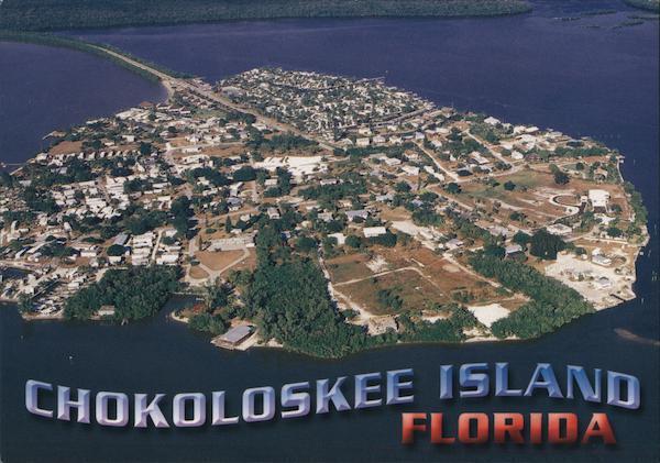 Chokoloskee Island Florida,FL Collier County City Sights Postcards Vintage