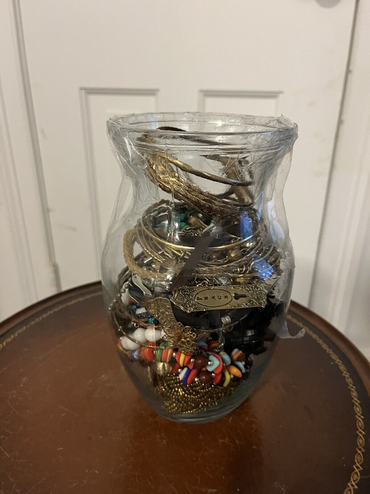 Glass Jar Filled With Vintage Gold Custom Jewelry 