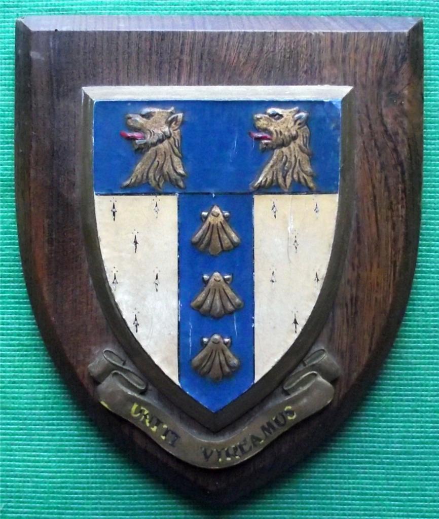 Old c1960 Heraldic University College School Academic Crest Shield Plaque : H