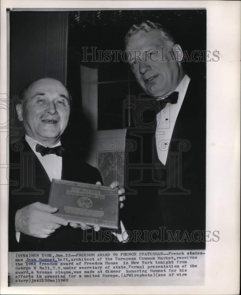 1963 Press Photo Jean Monnet with Under Secretary George W. Ball in New York