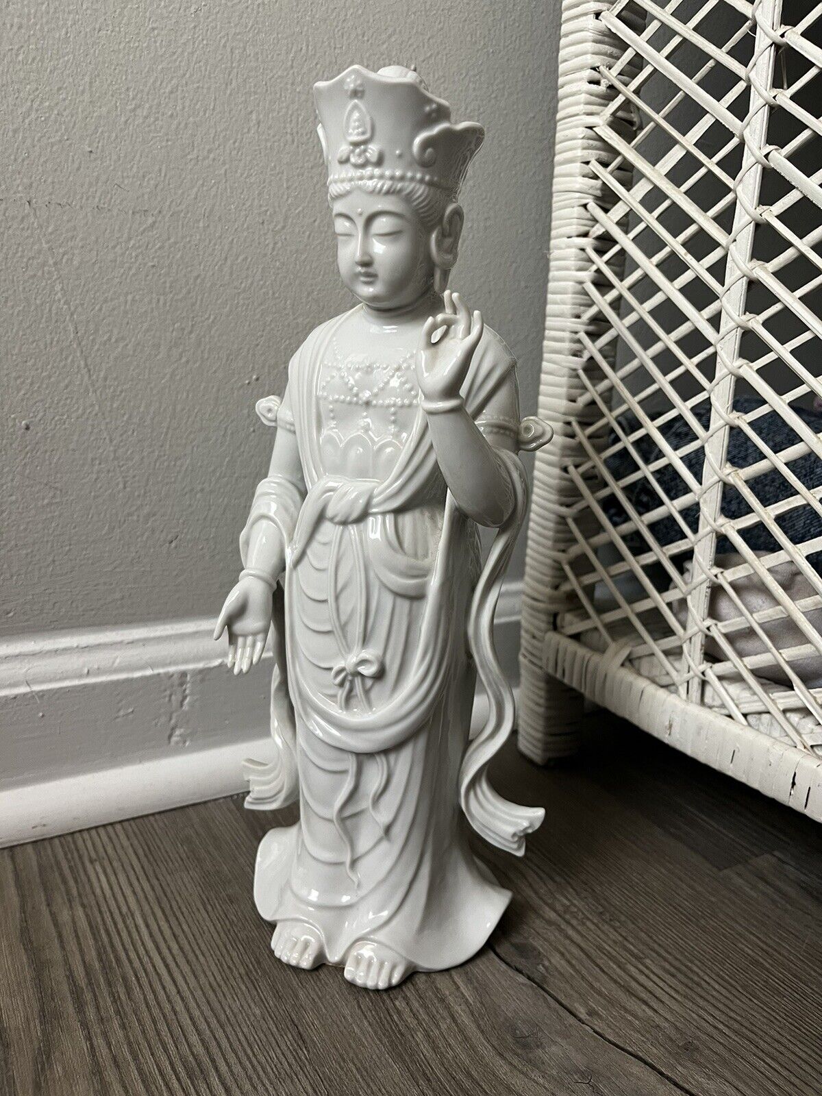 Vintage White Andrea By Sadek Standing Buddha Made In Japan