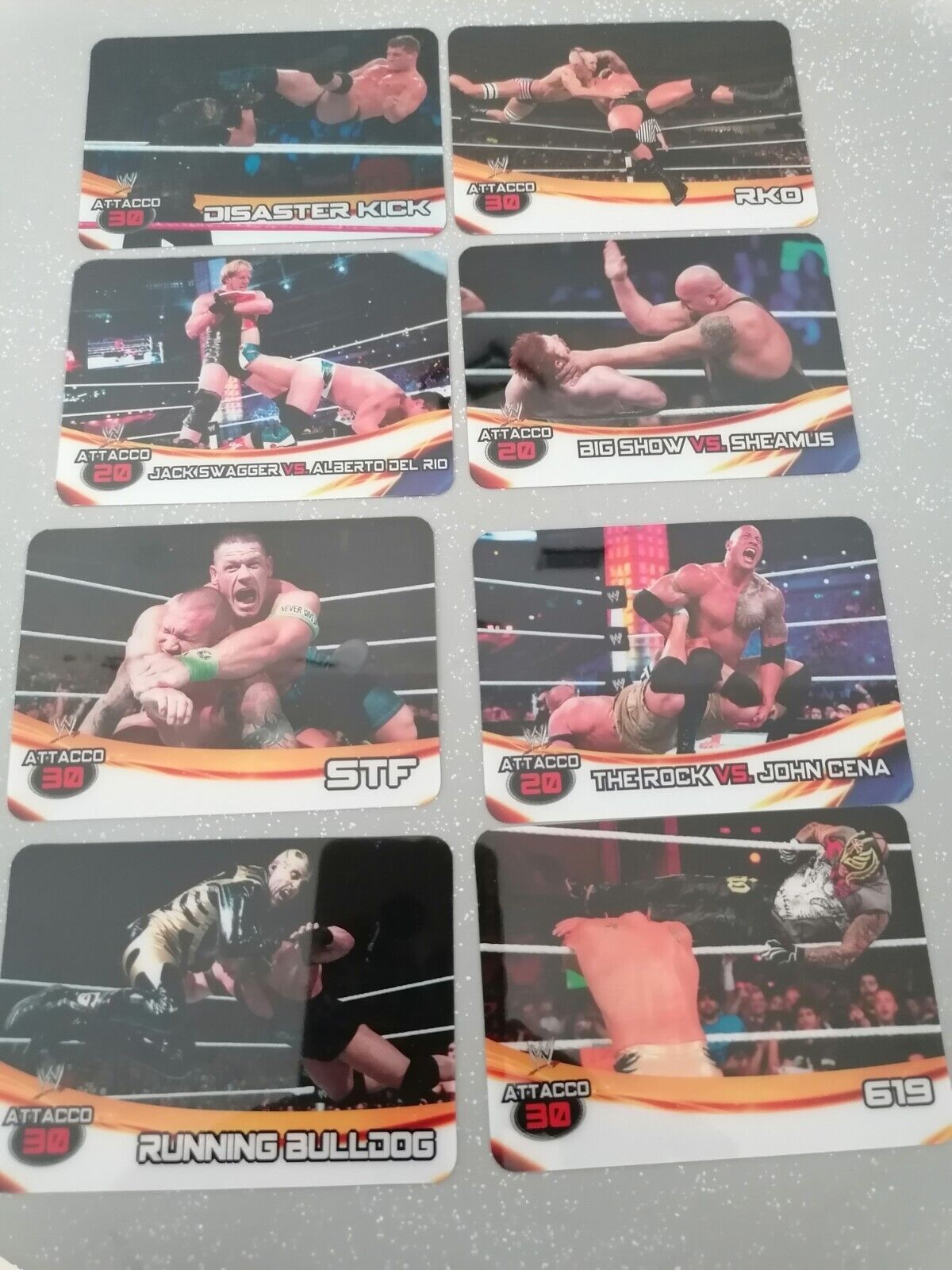 2014 WWE Wrestling Lamincards Edibas - 8 Cards *PERFECT*