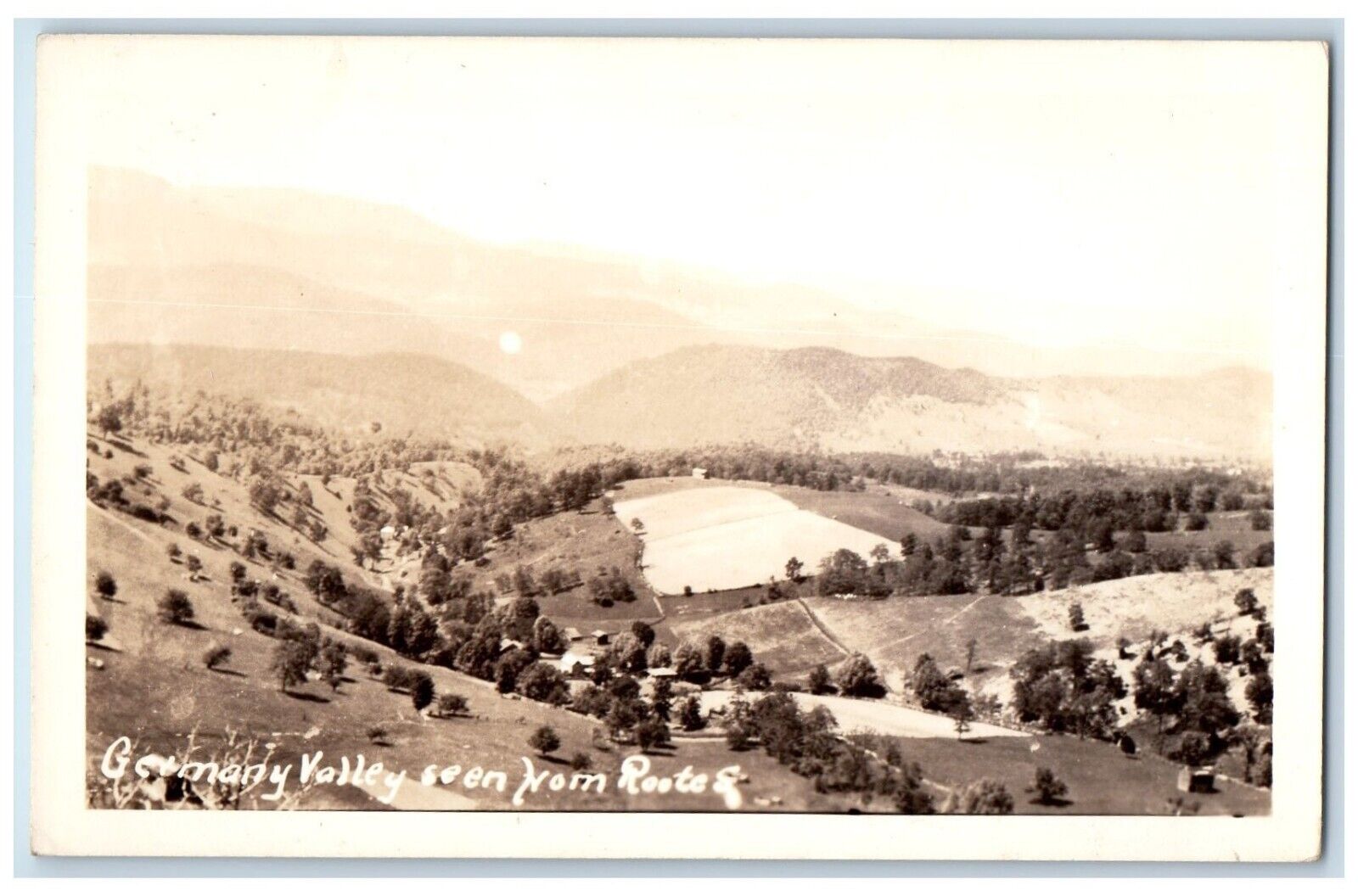 c1940\'s Birds Eye View Germany Valley From Route 5 WV RPPC Photo Postcard